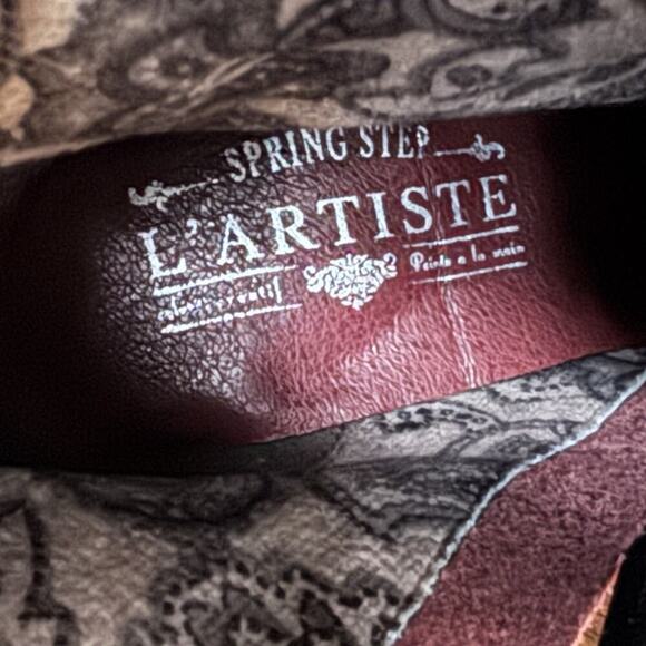 L'Artiste Waterlily Genuine Leather Upper Embossed Bootie Black Women's Size 37 - Picture 15 of 16